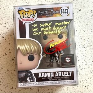 Funko Pop Attack on Titan Final Season Armin Arlelt with Voice Actor Signature